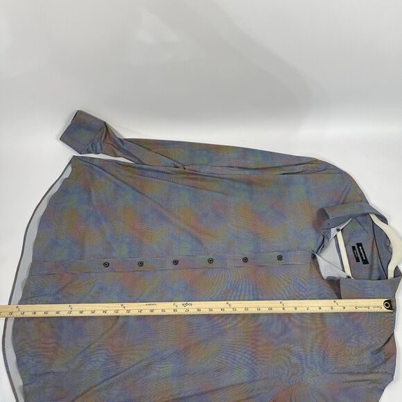 BUGATCHI Men's Shaped Fit Geometric Iris Rainbow Print Long Sleeve Shirt 2XL - Picture 7 of 8